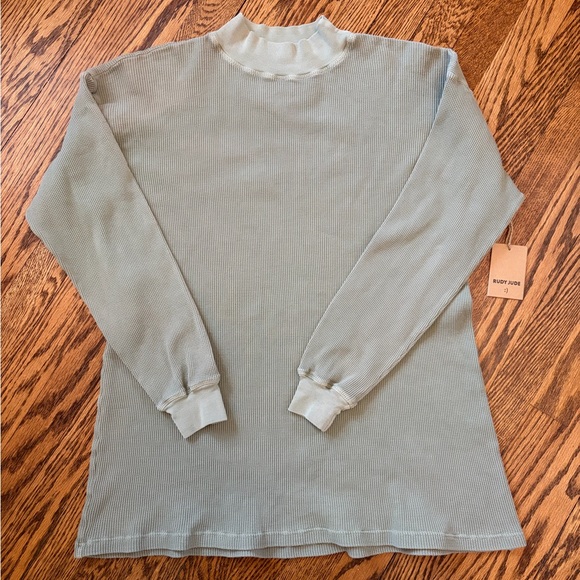 Rudy Jude Tops - Rudy Jude Gardener Thermal Knit Shirt Mockneck Sage